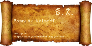 Bosnyák Kristóf névjegykártya