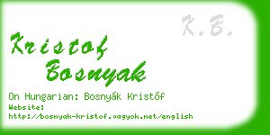 kristof bosnyak business card